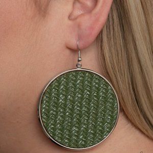 Wonderfully Woven - Green Earrings
